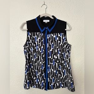 Calvin Klein sleeveless button-up blouse - Medium